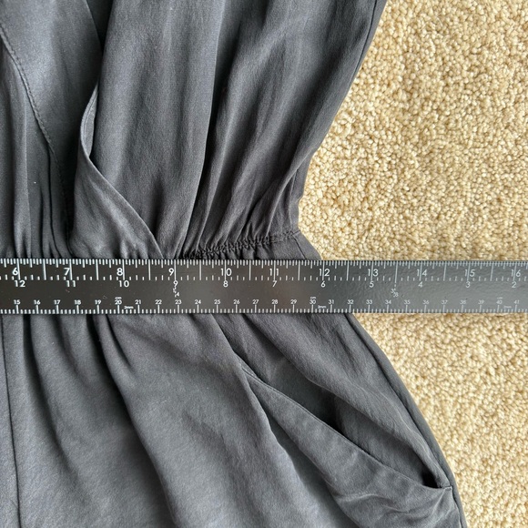 Babaton Aritzia Silk Black Romper Women’s Small V-Neck Elastic Waist - Picture 7 of 7